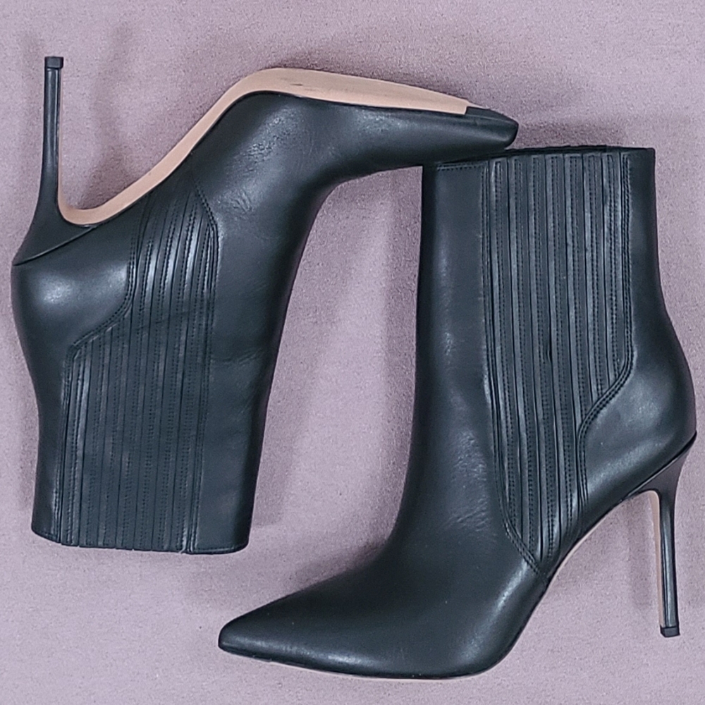 Veronica Beard Leather Stiletto Bootie
